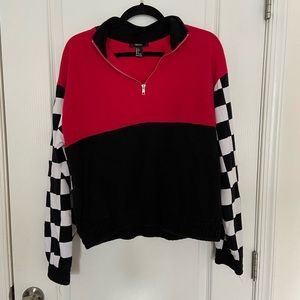 Red and Black Checkered Pullover